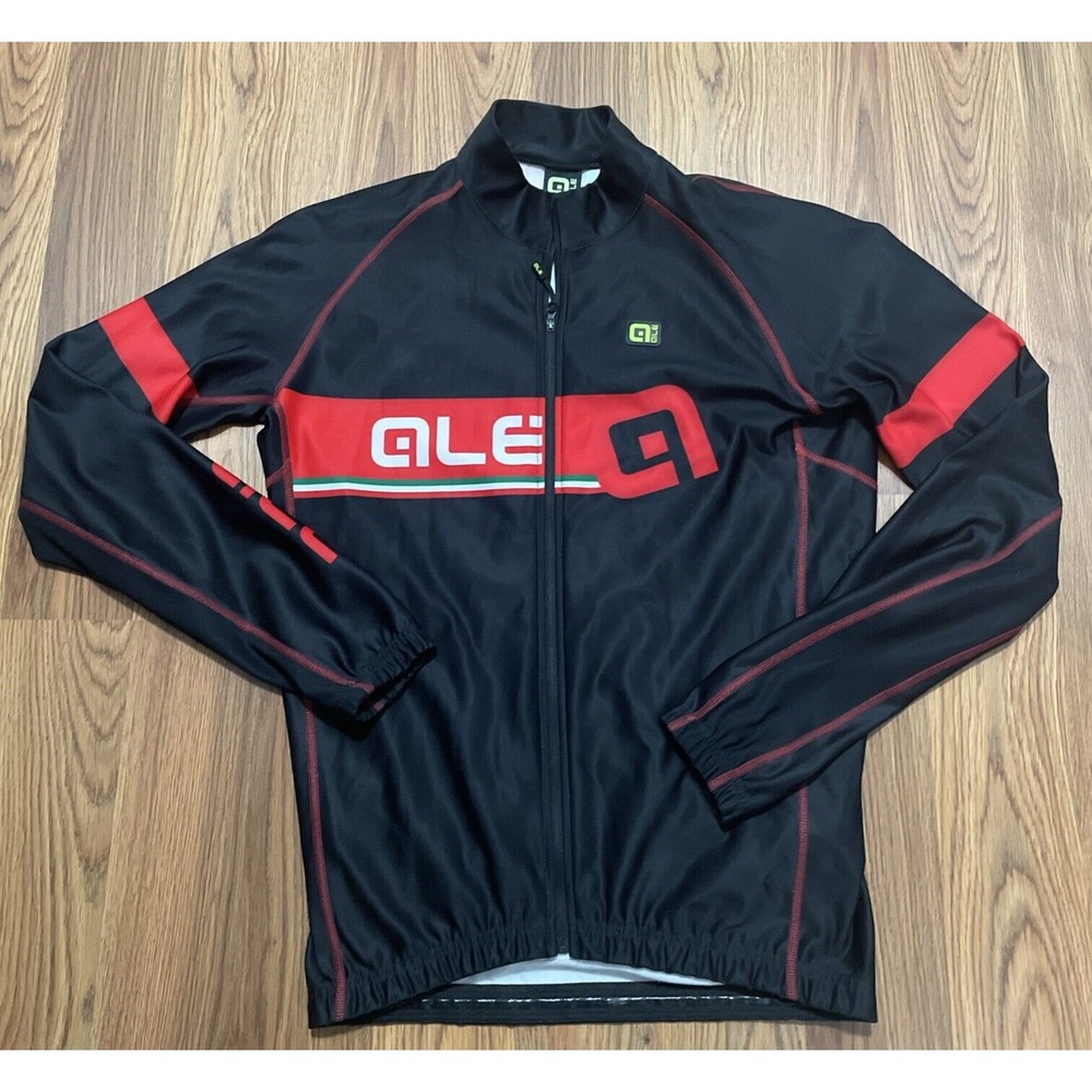 Alé Mens Small Thermal Cycling Jacket Full Zip Windproof Black Red